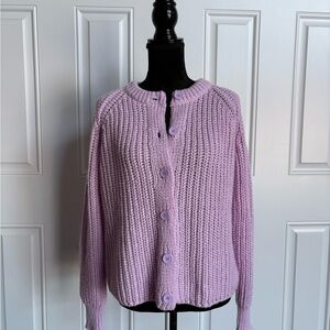 NWT Knitted Lilac Cardigan Fashion Clothing Brand with Button Detailing